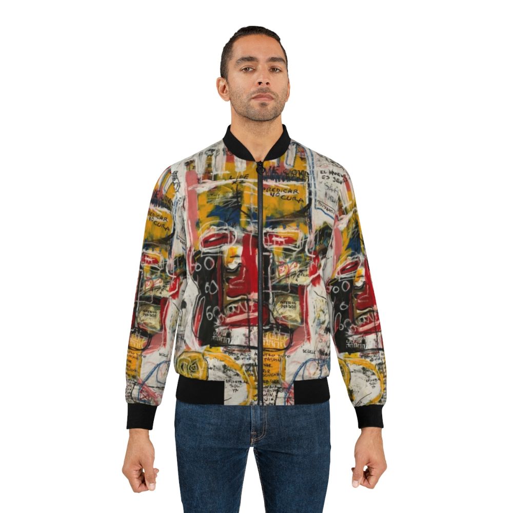 Stylish bomber jacket with a skull and portrait design - Lifestyle