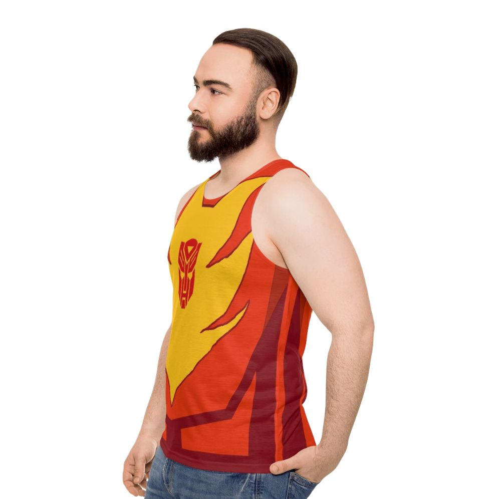 Transformers G1 Hot Rod Flames Unisex Tank Top - men side