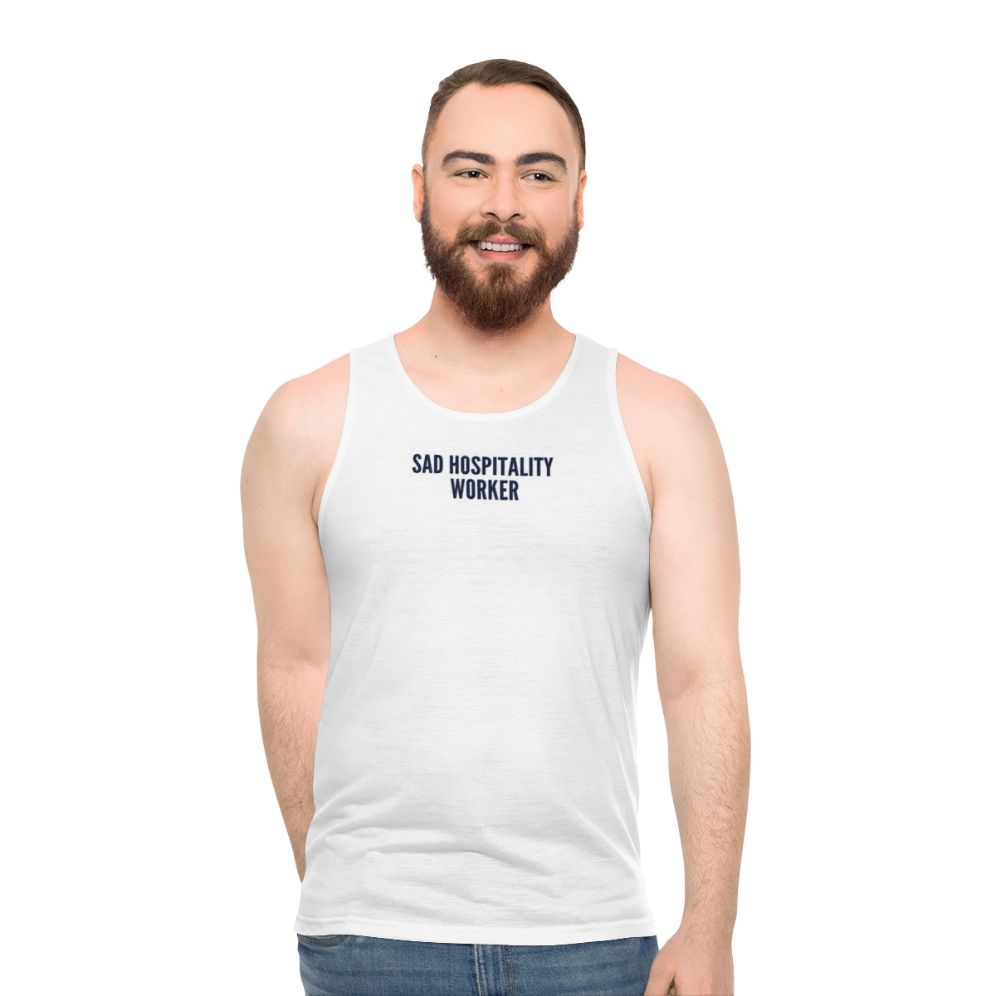 Sad Hospitality Worker Unisex Tank Top - men