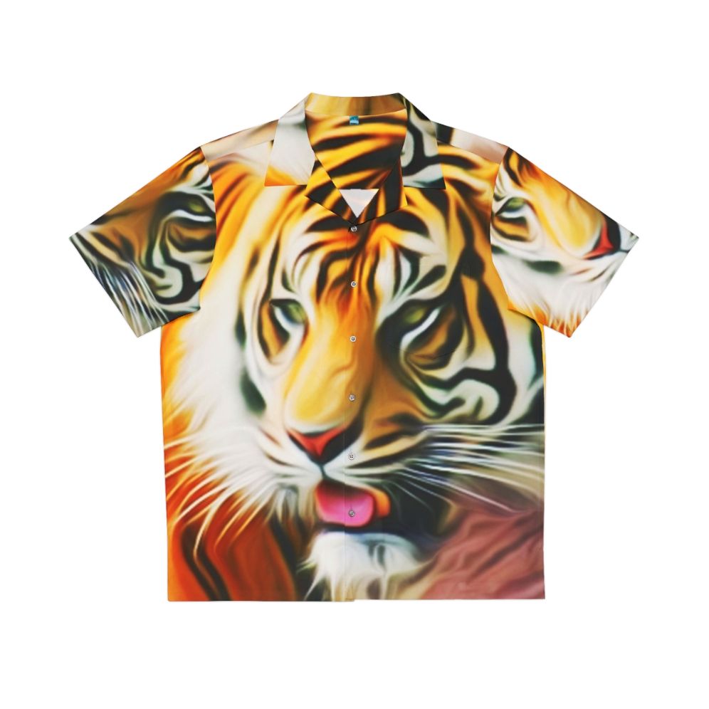 Tiger Tropical Button Down Hawaiian Shirt