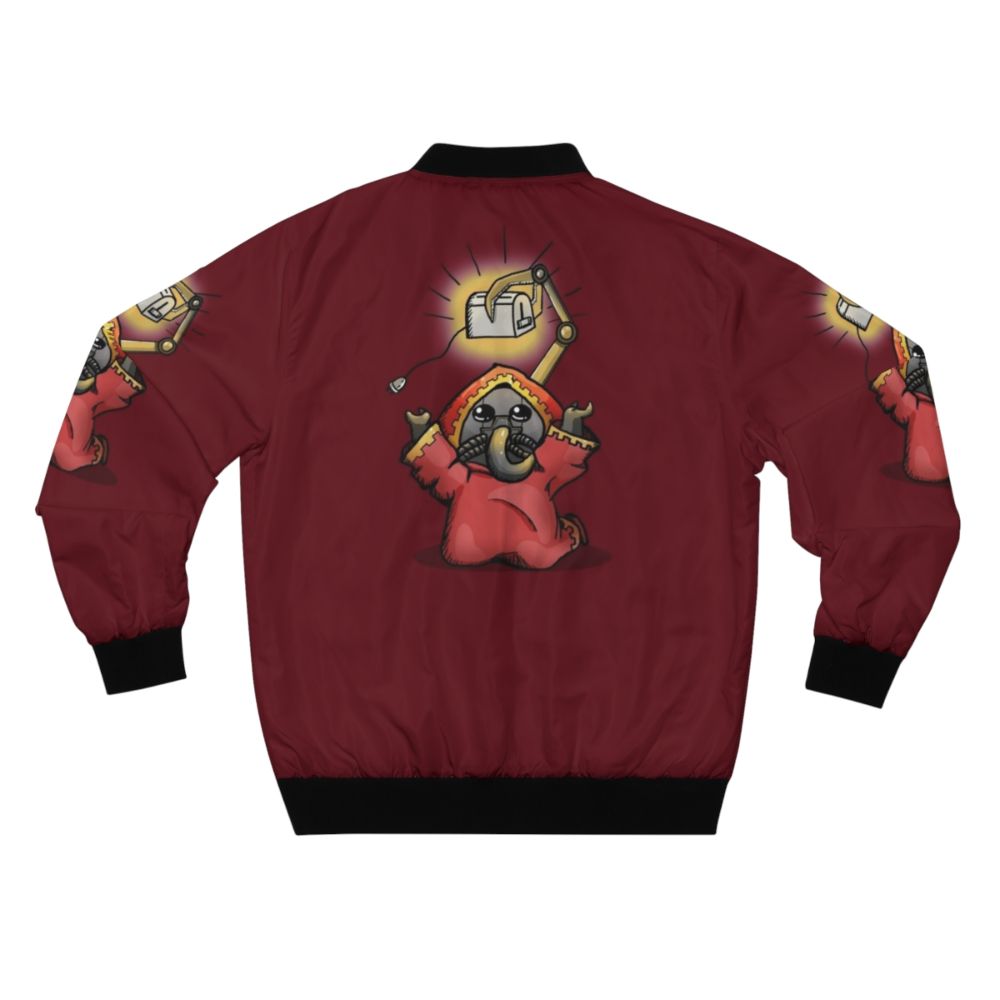 Toaster Priest Bomber Jacket with Warhammer 40k and Adeptus Mechanicus Inspired Design - Back