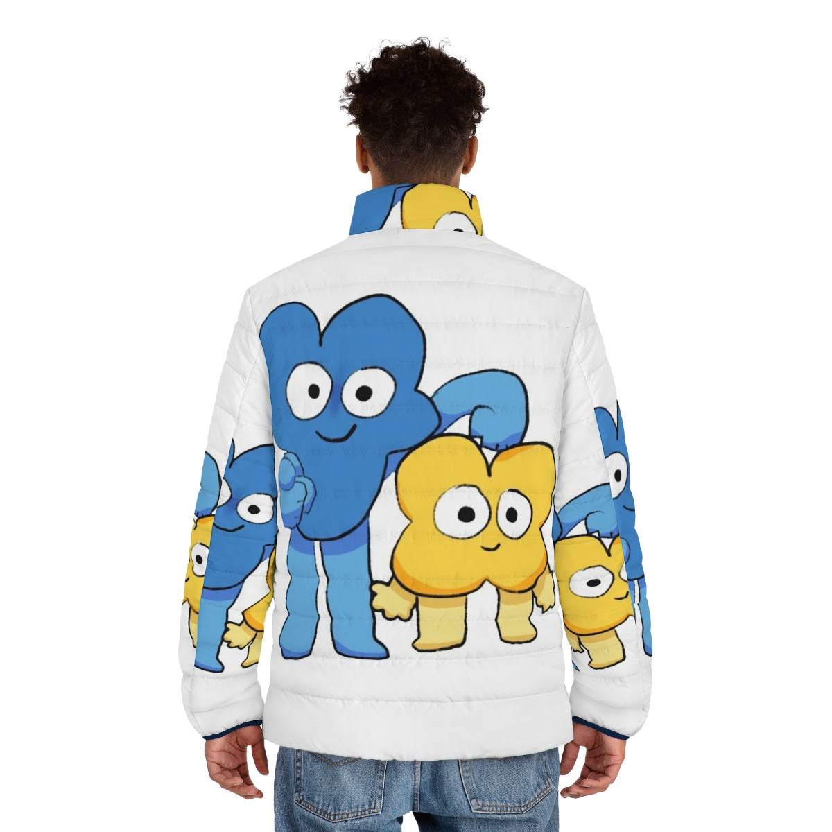 Four and X Puffer Jacket - Stylish Winter Outerwear for BFB and BFDI Fans - men back