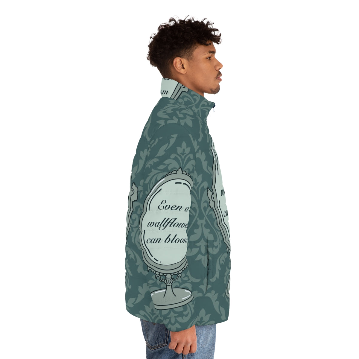 Floral puffer jacket inspired by the Netflix series Bridgerton - men side right