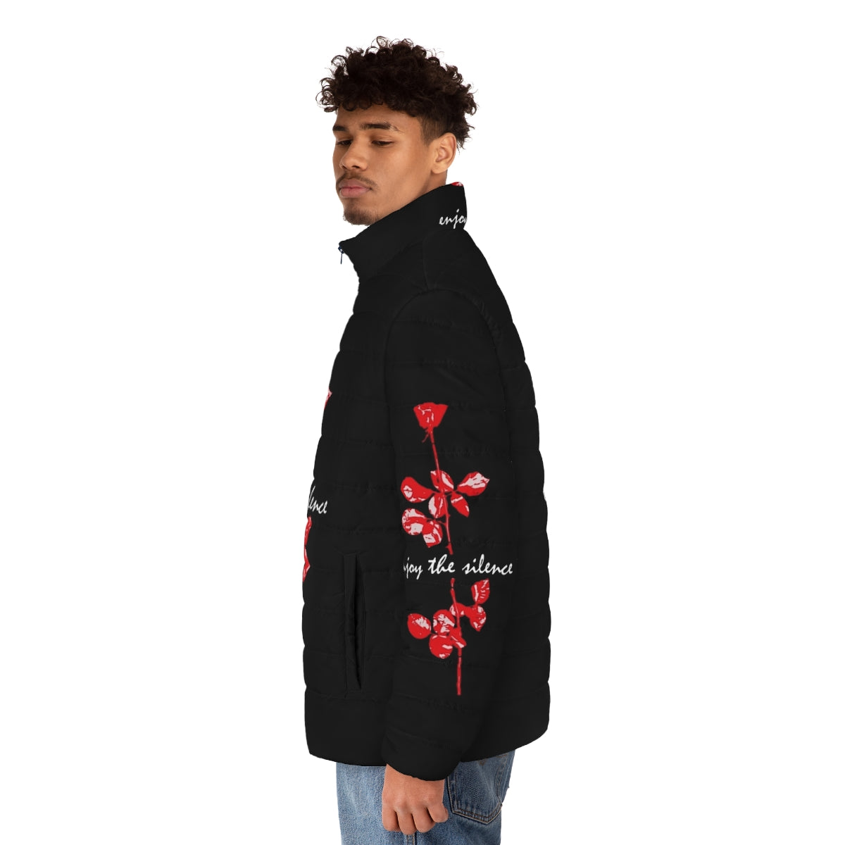 Depeche Mode inspired 'Enjoy The Silence' puffer jacket - men side left