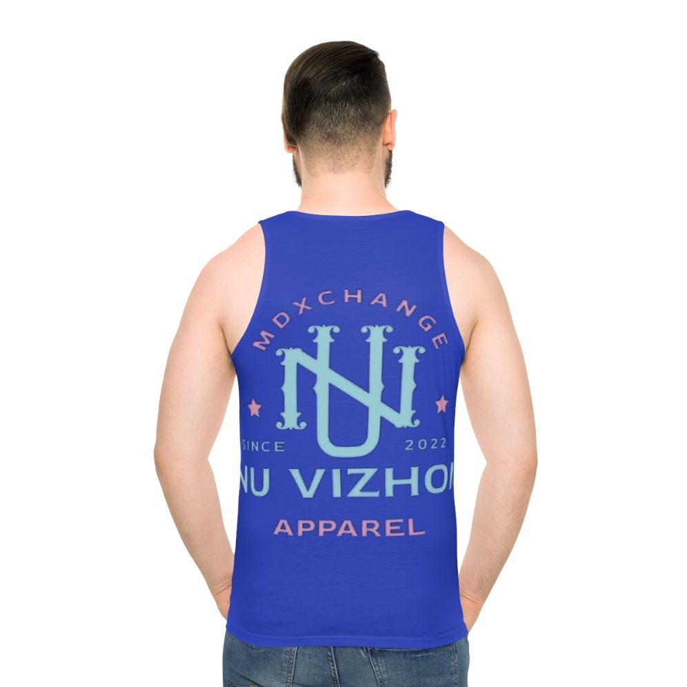 Nu Vizhon unisex tank top for fitness and hobbies - men back