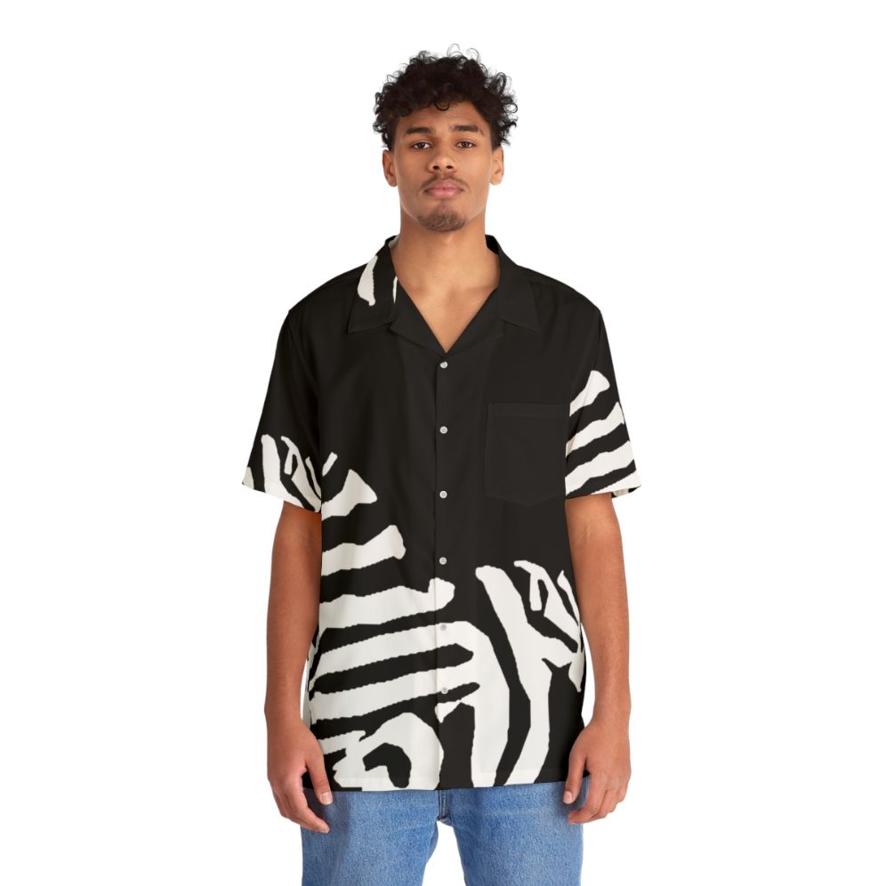 Zebra Pleco Hawaiian Shirt - People Front