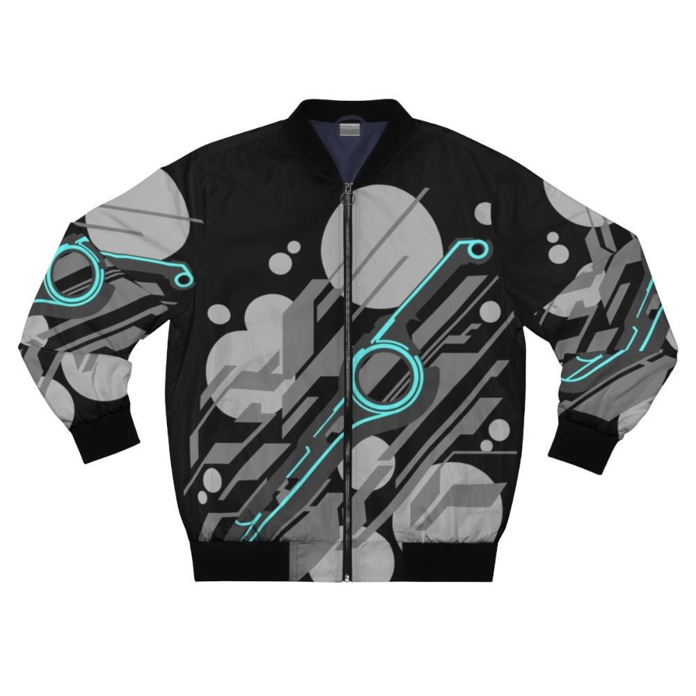 Monado Abstract Grey Bomber Jacket