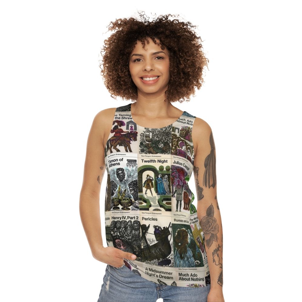 Vintage-inspired Shakespeare unisex tank top - women