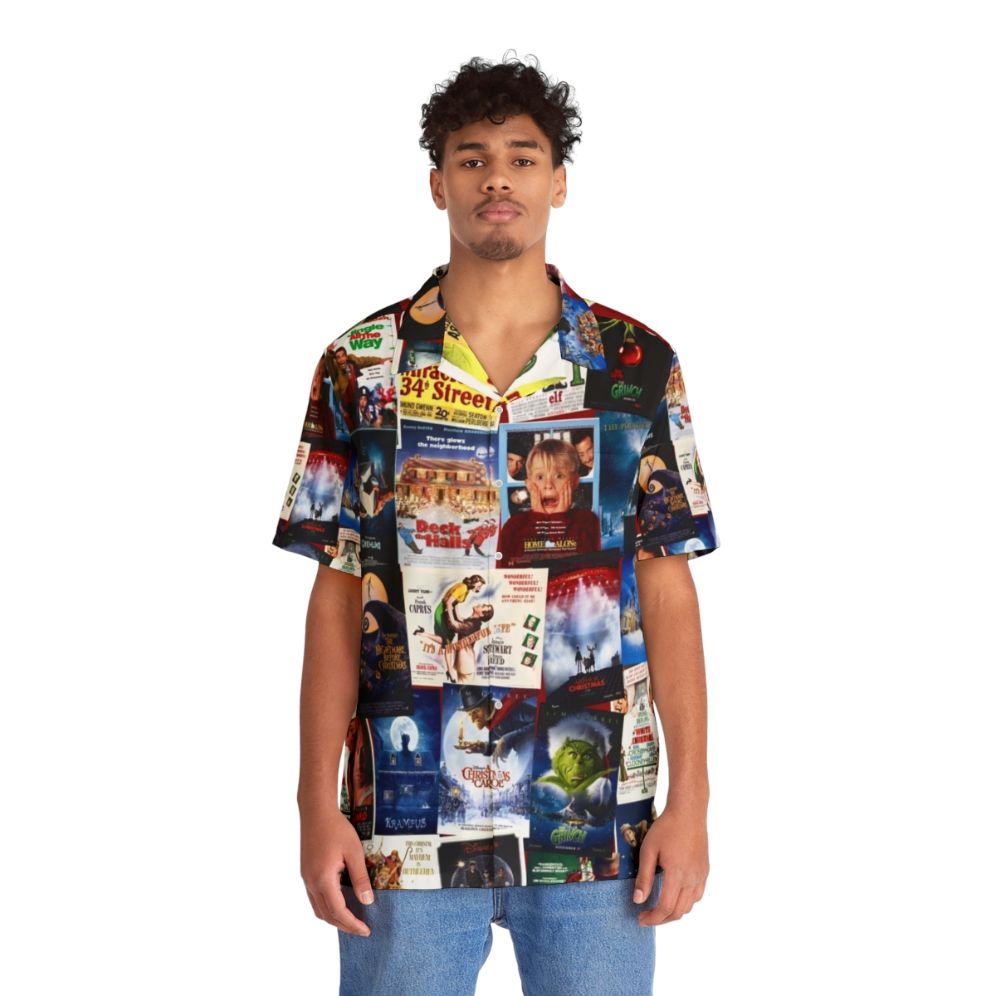 Christmas Film Collage Hawaiian Shirt - People Front