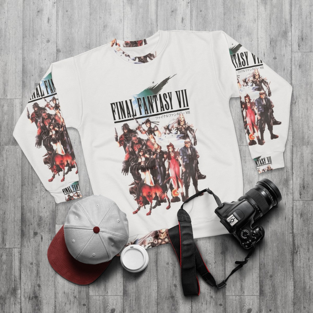 Final Fantasy VII Crisis Core Reunion inspired sweatshirt - flat lay