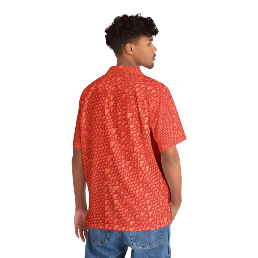 Rule 110 mathematical Hawaiian shirt with cellular automata design - People Back