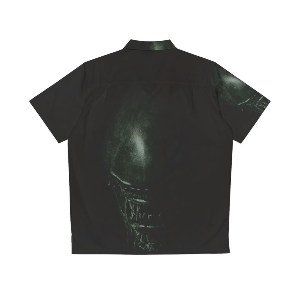 Alien Hawaiian Shirt featuring minimalist predator and nostromo movie inspired design - Back