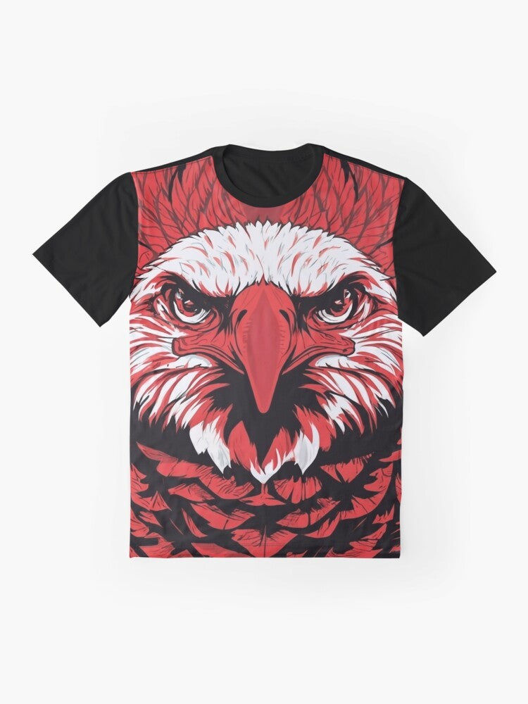 A vibrant graphic design featuring a majestic red eagle, a symbol of American patriotism and freedom. - Flat lay