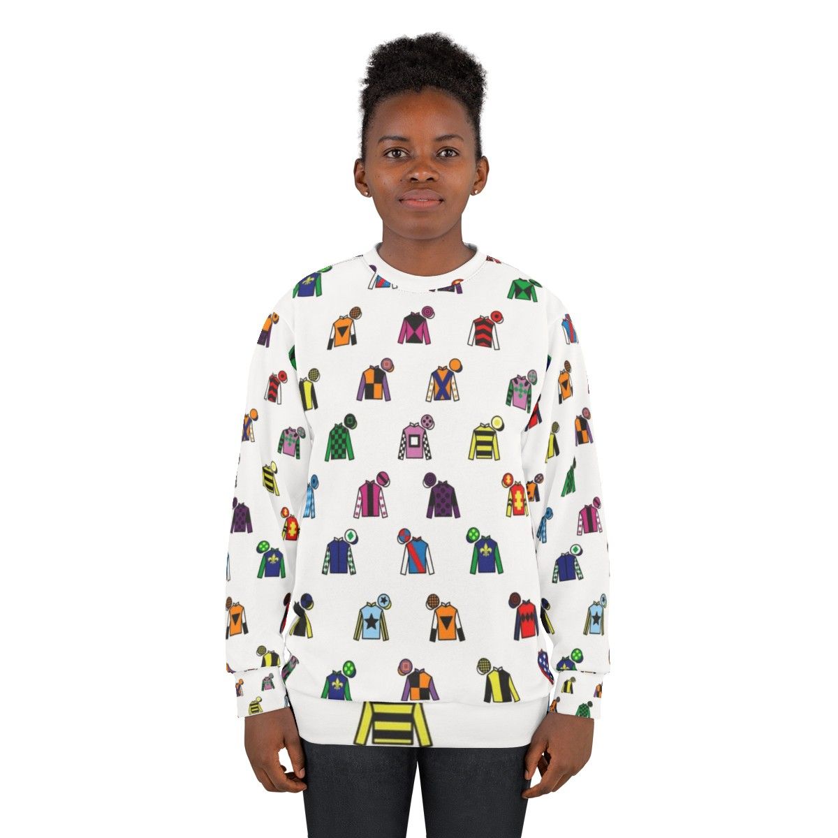 Colorful jockey silks horse racing sweatshirt - women