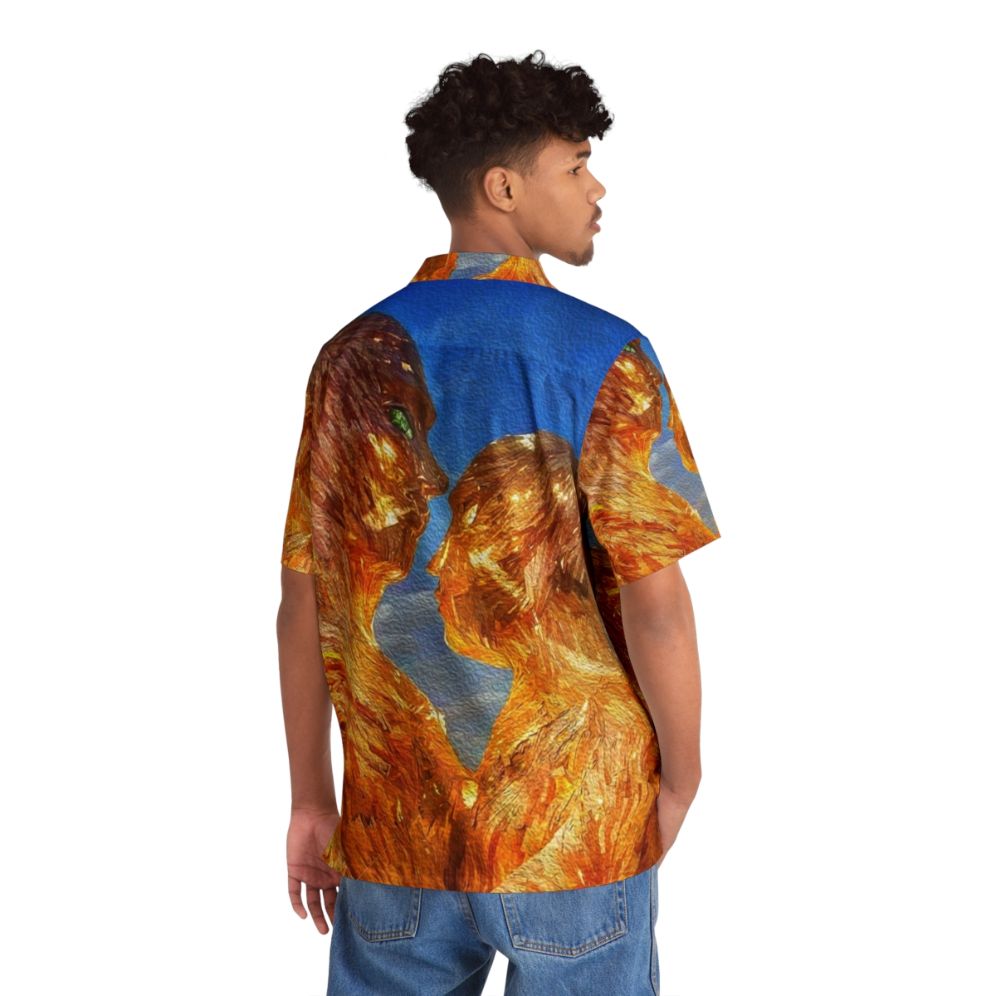 Digital art Hawaiian shirt with electronic music and festival themes - People Back