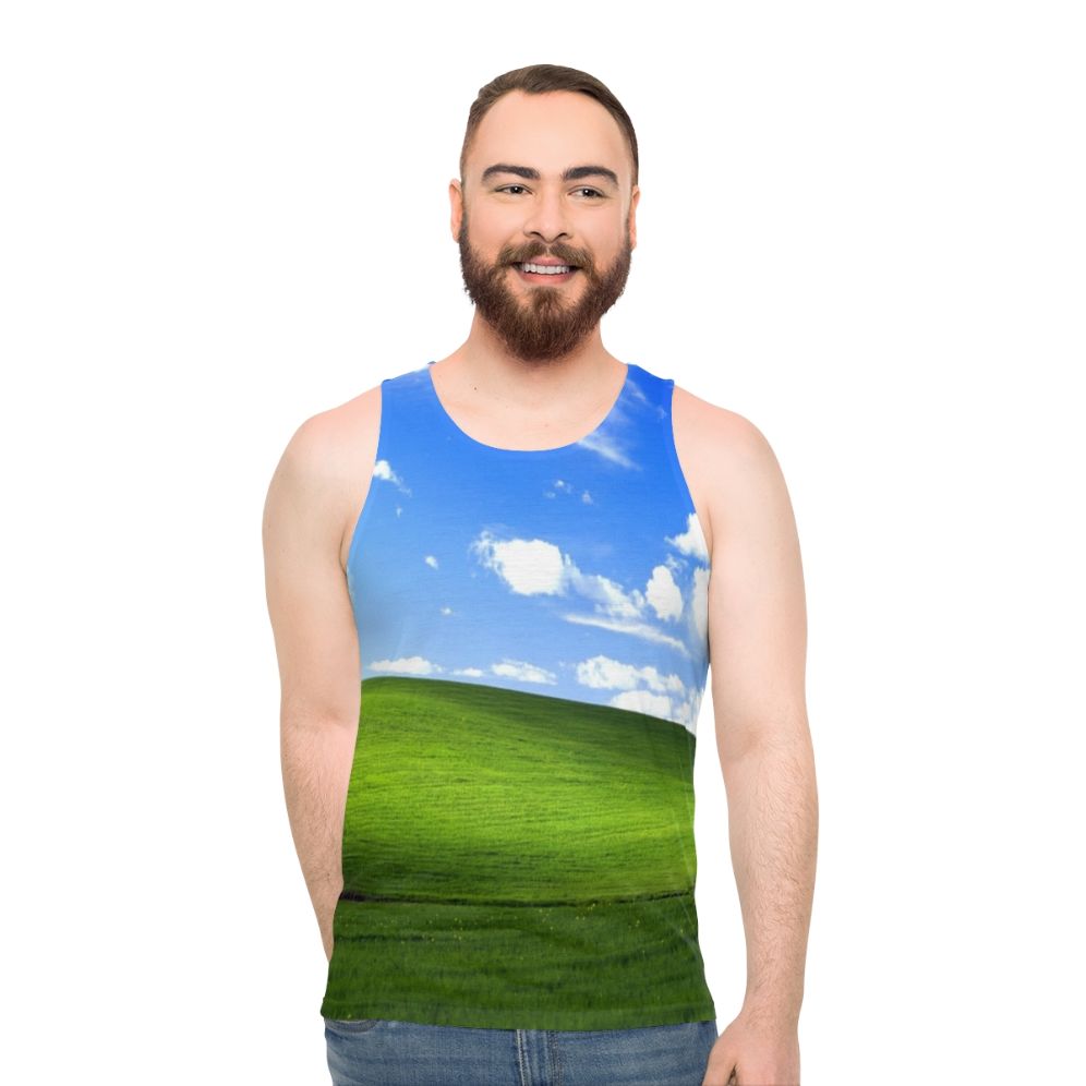 Windows XP Default Desktop Meme Unisex Tank Top - men