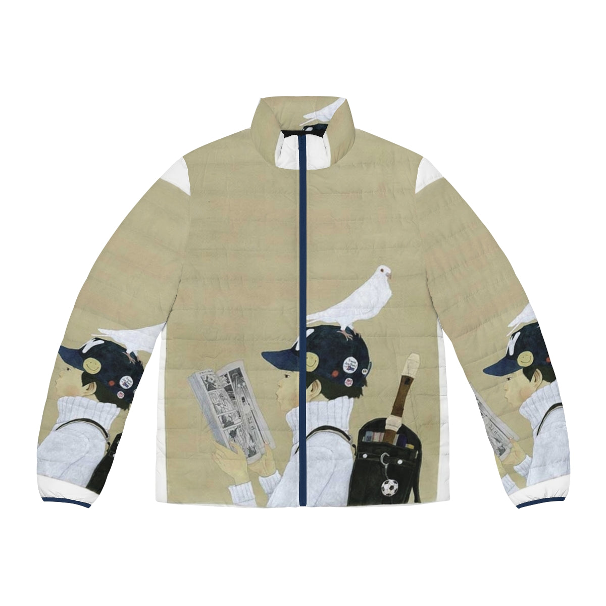 Taiyo Matsumoto inspired puffer jacket featuring the artist's unique illustration style