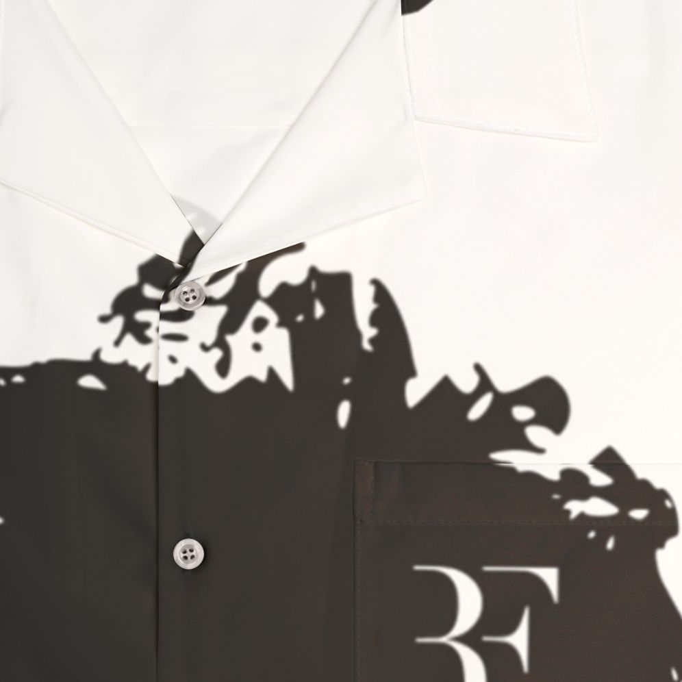 Tropical Hawaiian Shirt with Roger Federer's RF Logo - Detail