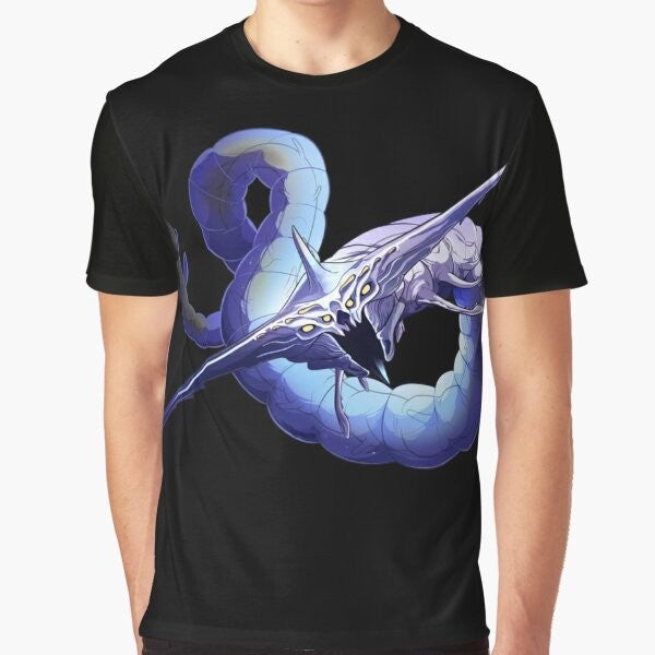 Ghost Leviathan from the video game Subnautica featured on a graphic t-shirt design.