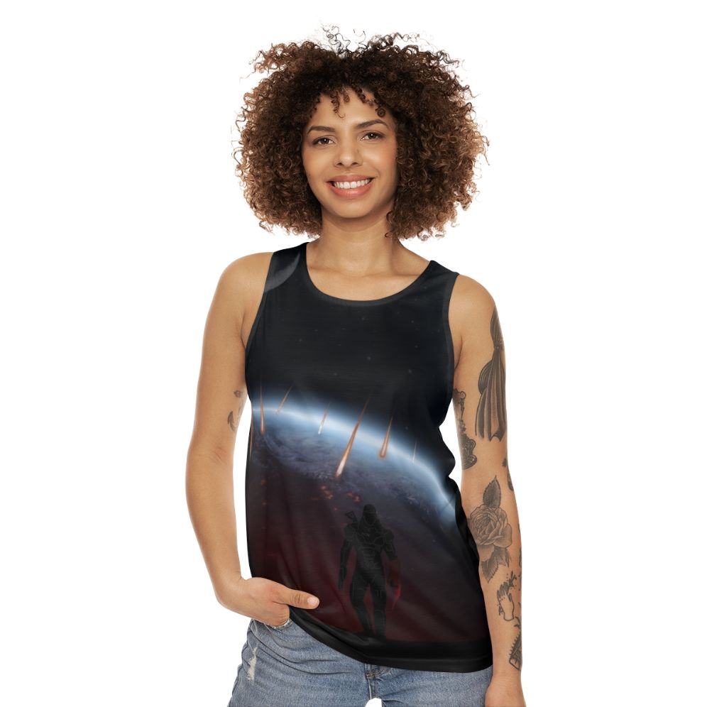 Mass Effect Unisex Tank Top featuring Warriors Landscapes Design - women