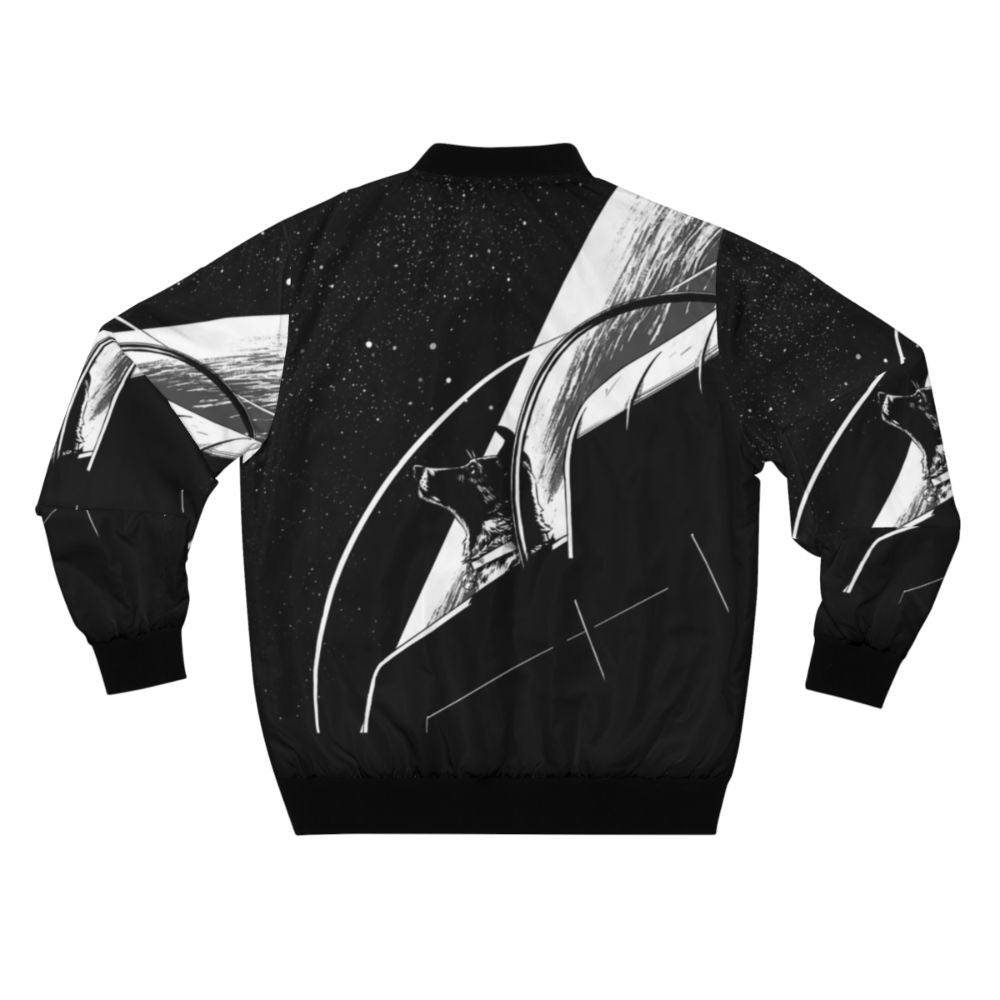 Laika Space Dog Bomber Jacket in retro Soviet-inspired design - Back