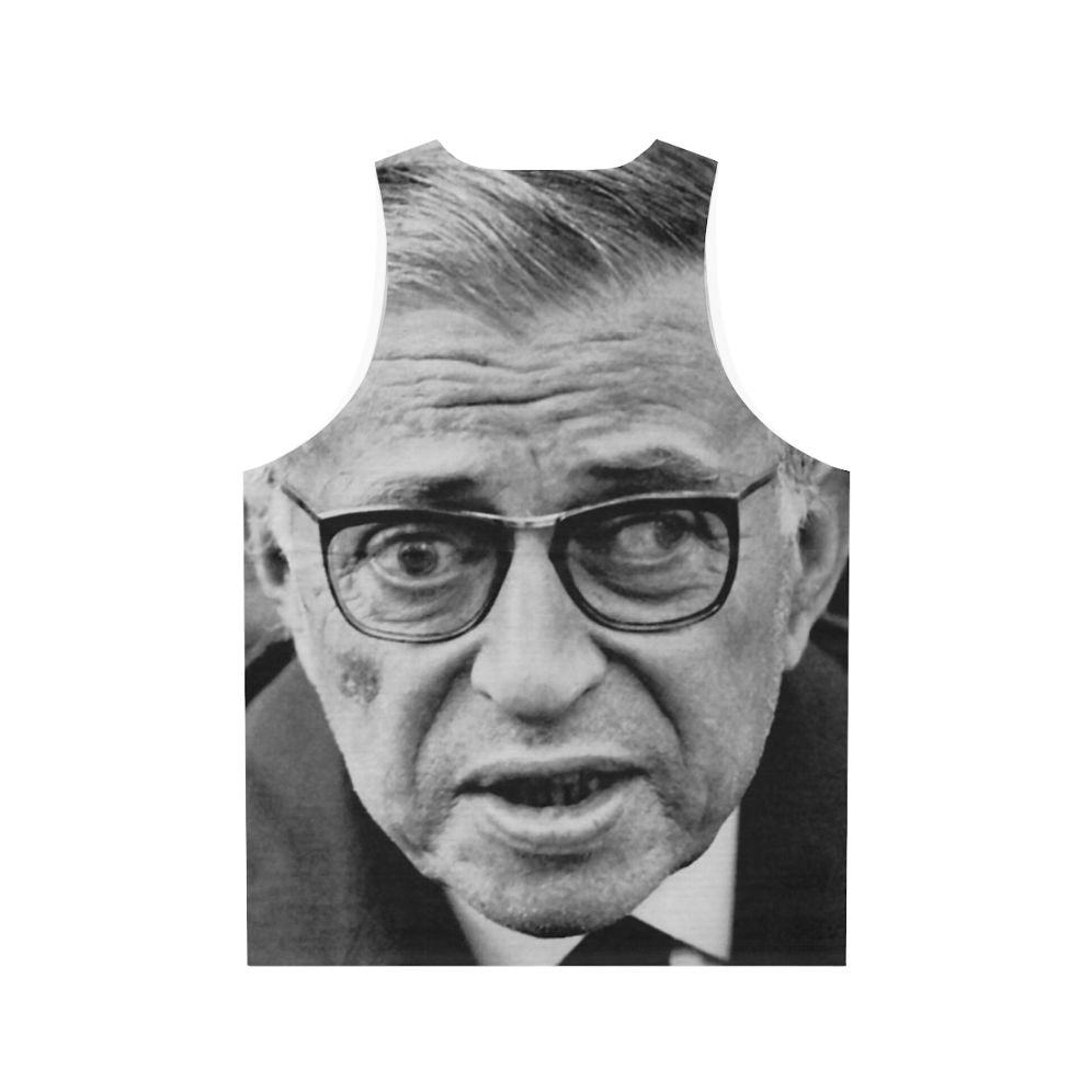 Jean Paul Sartre Unisex Tank Top - Back