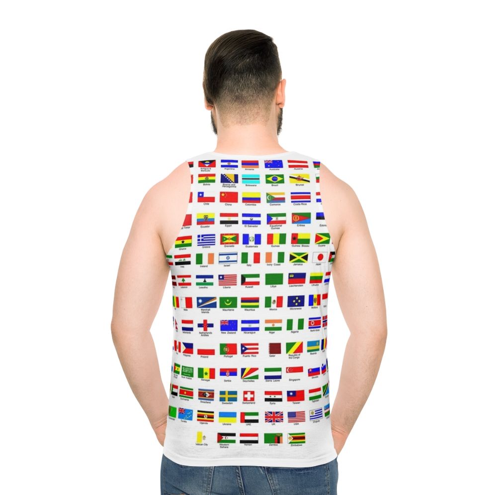 World Flags Unisex Tank Top - men back