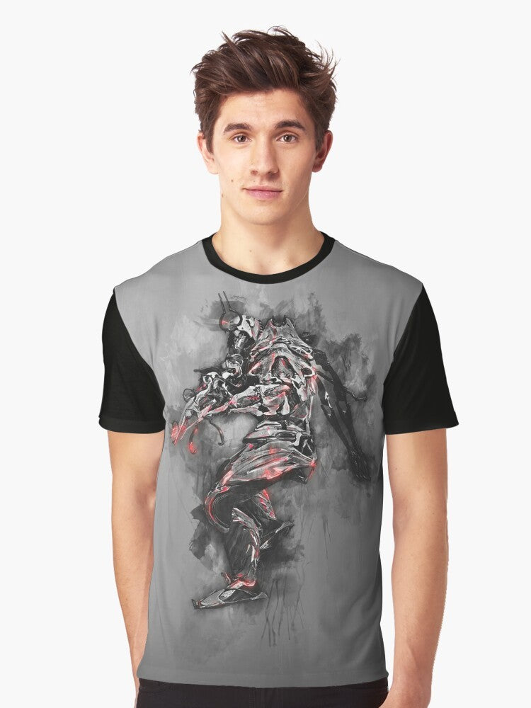 Warframe Ash Ashes Graphic T-Shirt with Tenno and Volt designs - Men