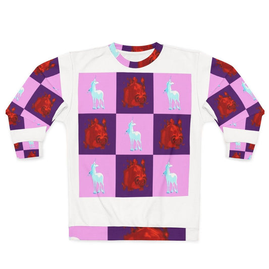 the last unicorn color block fantasy sweatshirt