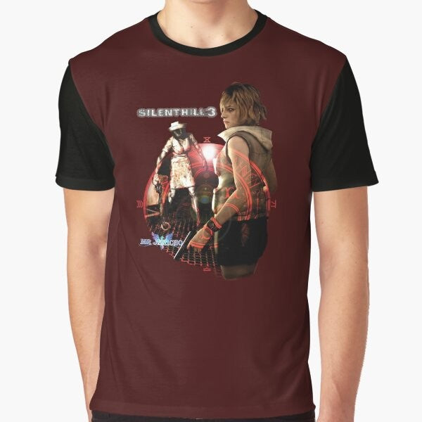 Silent Hill 3 Heather Video Game Graphic T-Shirt featuring the character Heather from the horror survival video game