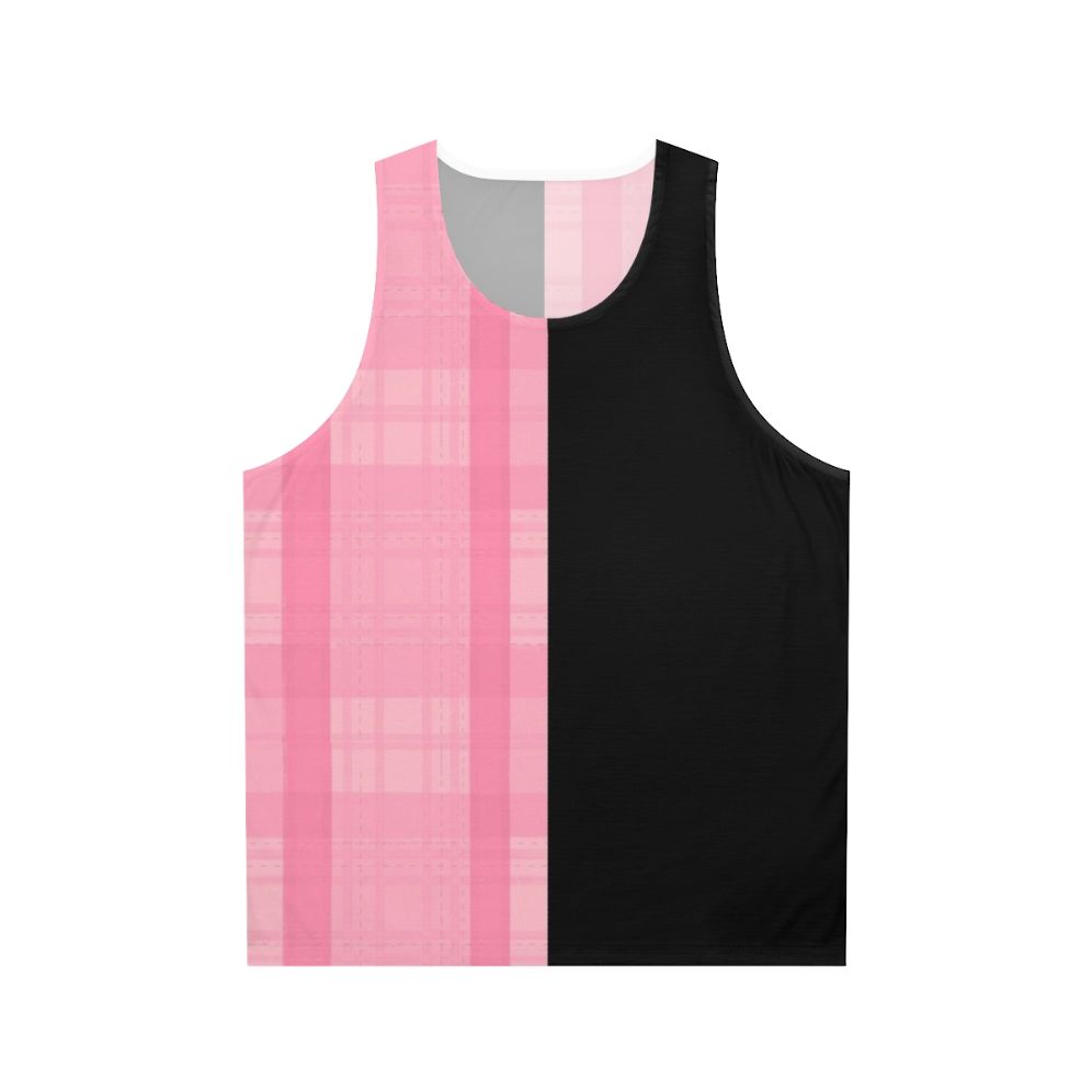 Unisex Half Black, Half Pink Plaid Music Tank Top