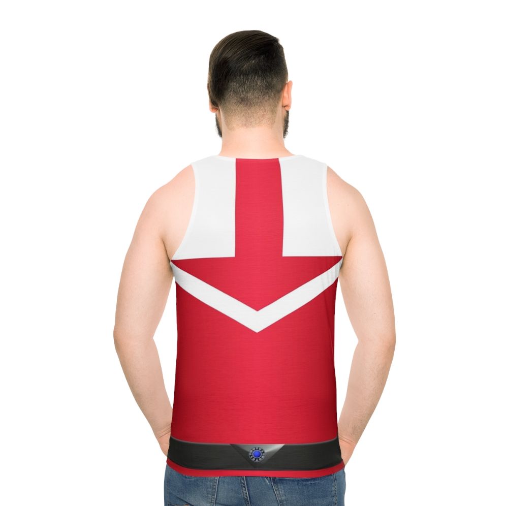 Time Force Red Unisex Tank Top - men back