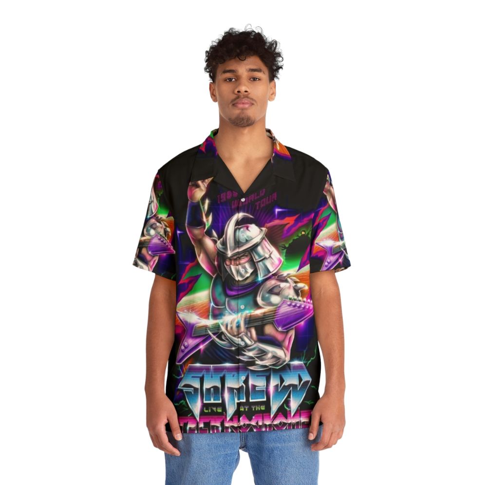 Shredder's Radical 80s Hawaiian Shirt - Teenage Mutant Ninja Turtles Inspired - People Front