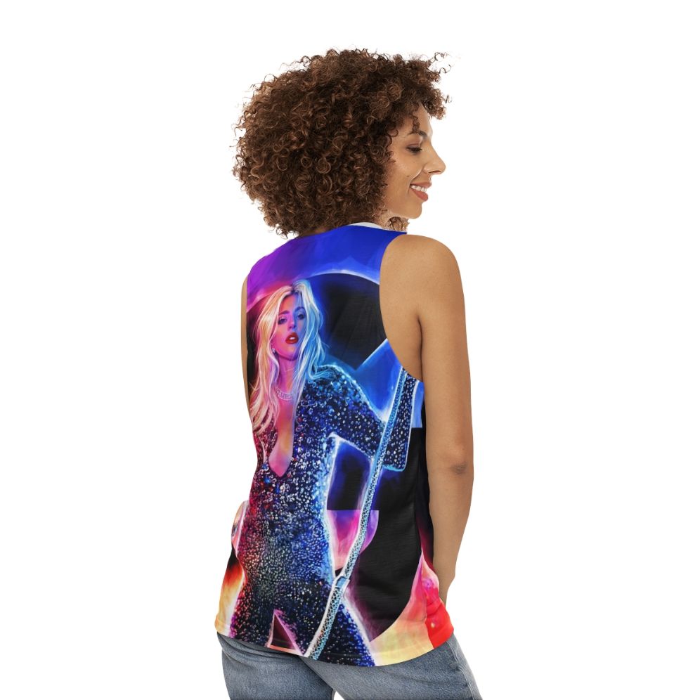 Neon music unisex tank top - women back