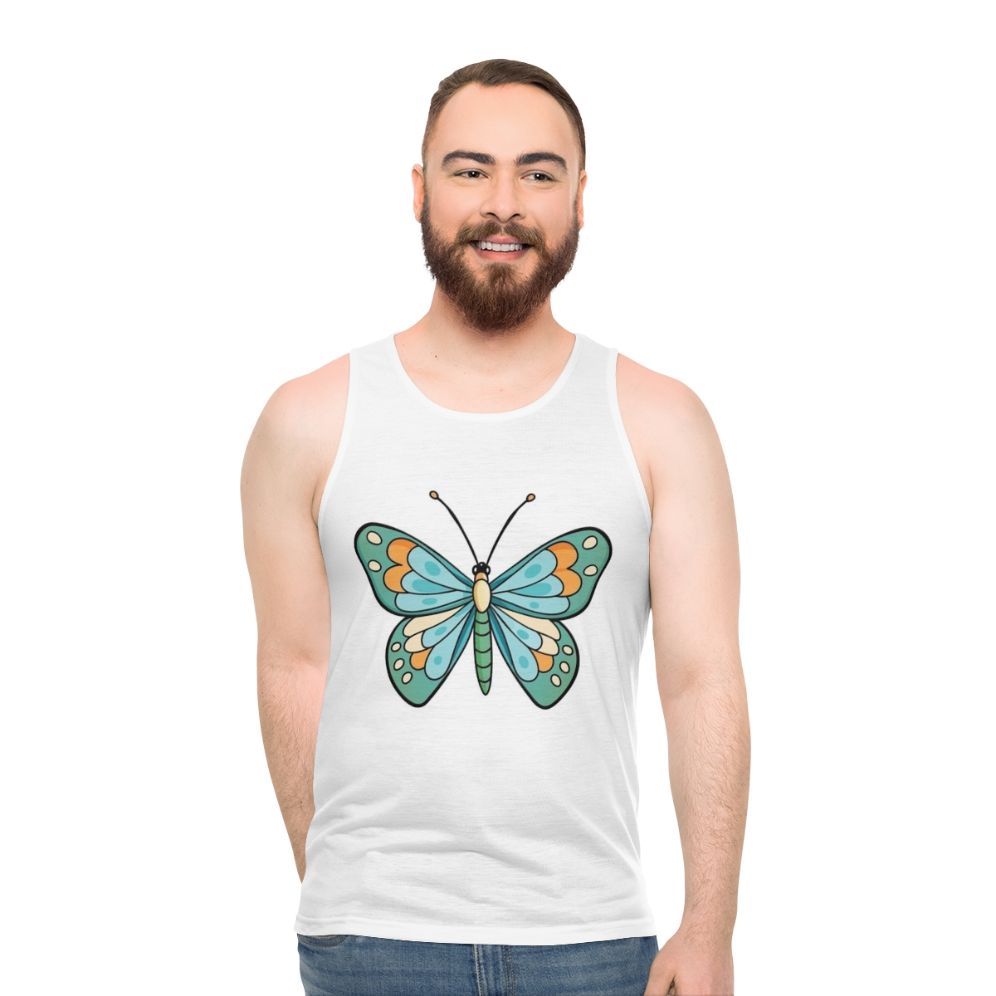 Monarch butterfly charm unisex tank top - men