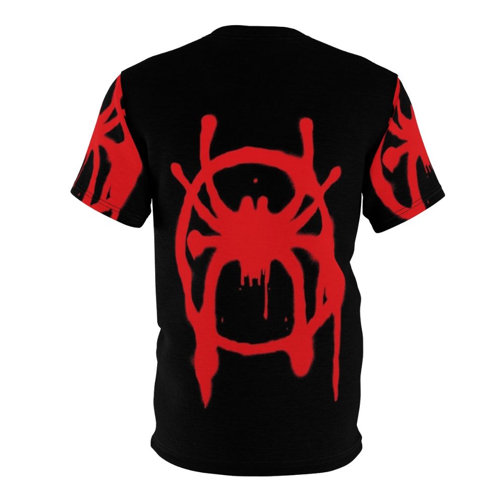 Spider-Verse inspired graphic t-shirt featuring Spider-Man comic book style design - Back