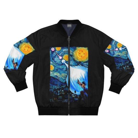 Dragon Ball Z Goku vs Vegeta Starry Night Bomber Jacket featuring the iconic characters from the popular anime series.