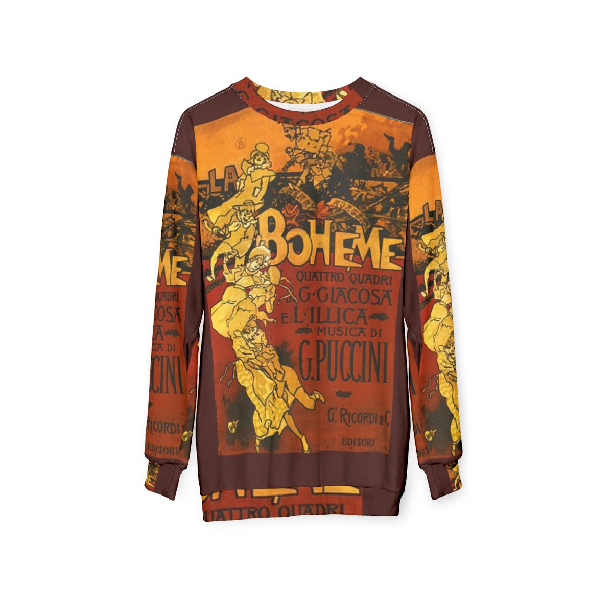 Boheme Opera Sweatshirt featuring Metlicovitz vintage design - hanging