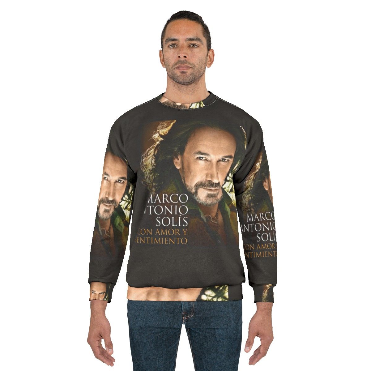 El Buki Loteria Card Sweatshirt featuring iconic Hispanic music artist Marco Antonio Solis - men