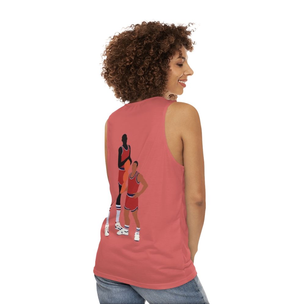 Manute Bol and Muggsy Bogues basketball art unisex tank top - women back