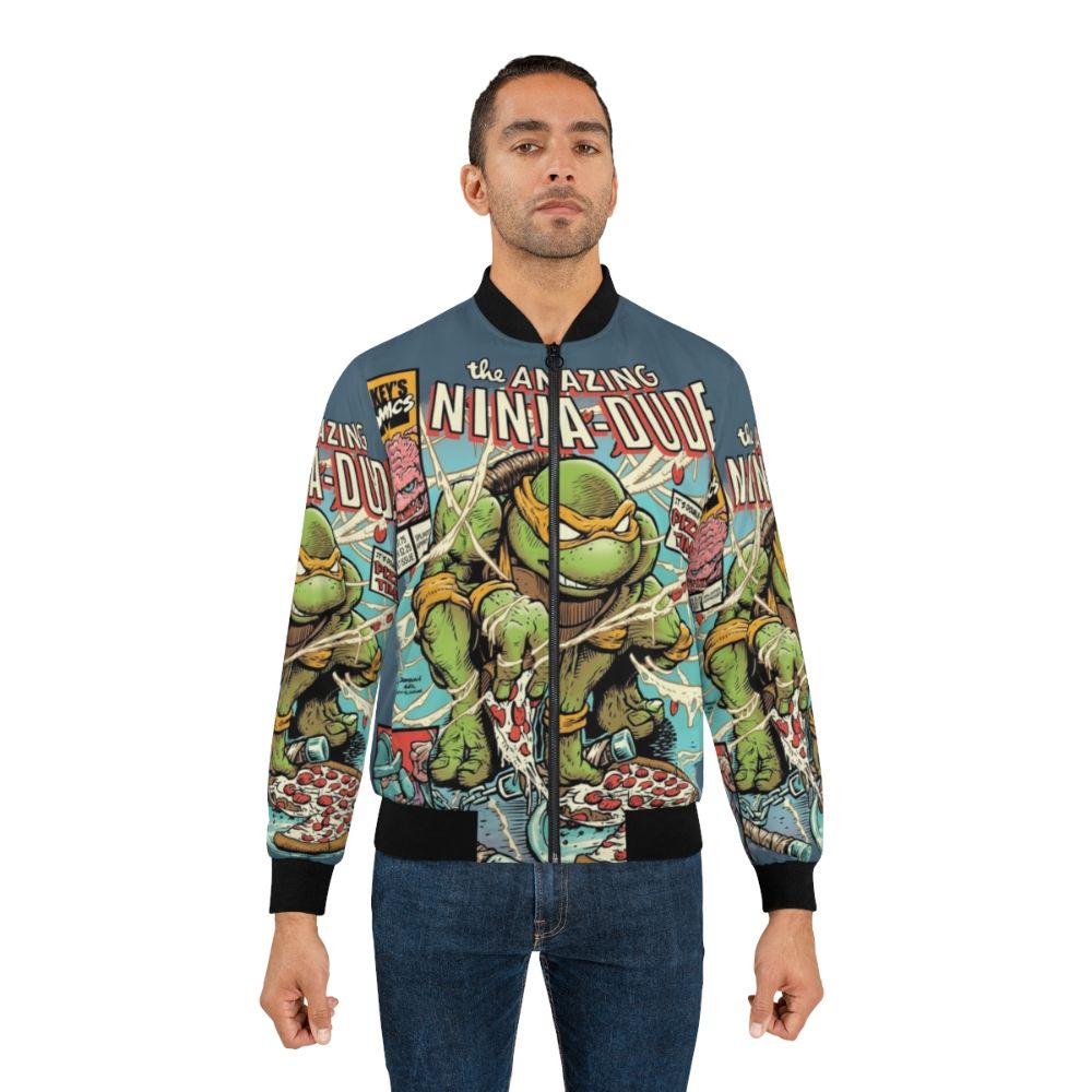 Retro Ninja Turtle bomber jacket with vintage 80s design - Lifestyle