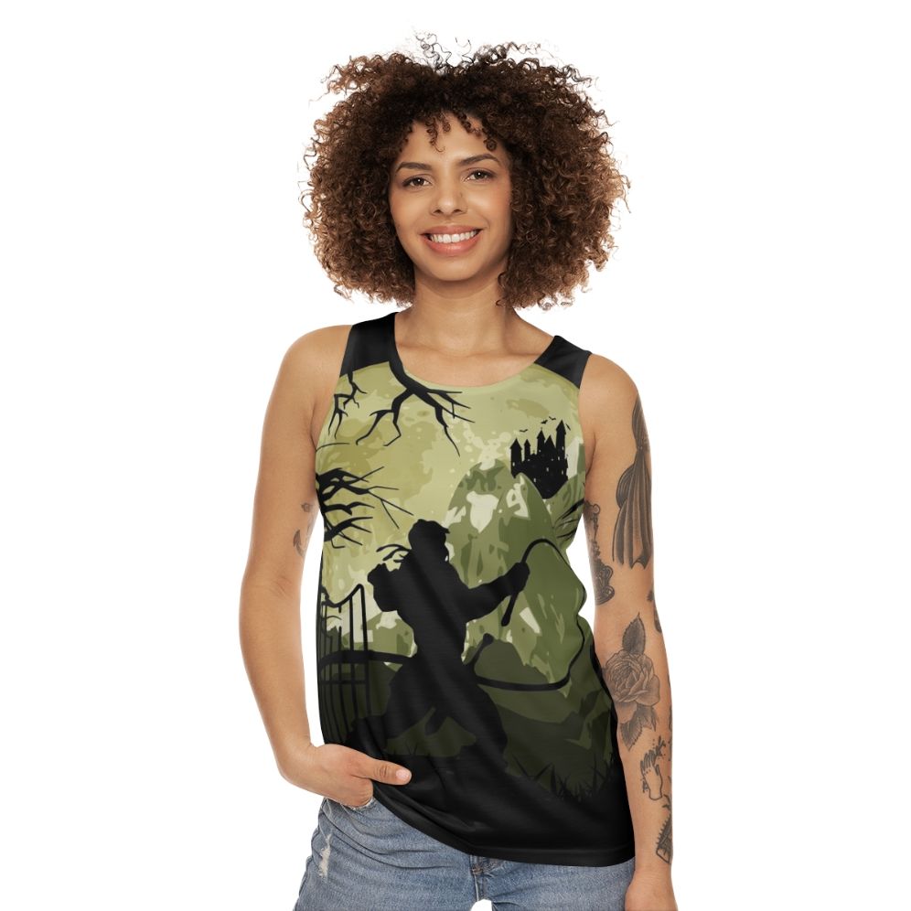 Castlevania inspired video game art unisex tank top - women