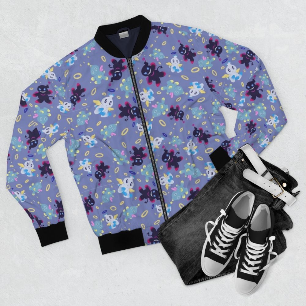 Sonic the Hedgehog Chao Garden Bomber Jacket - Flat lay