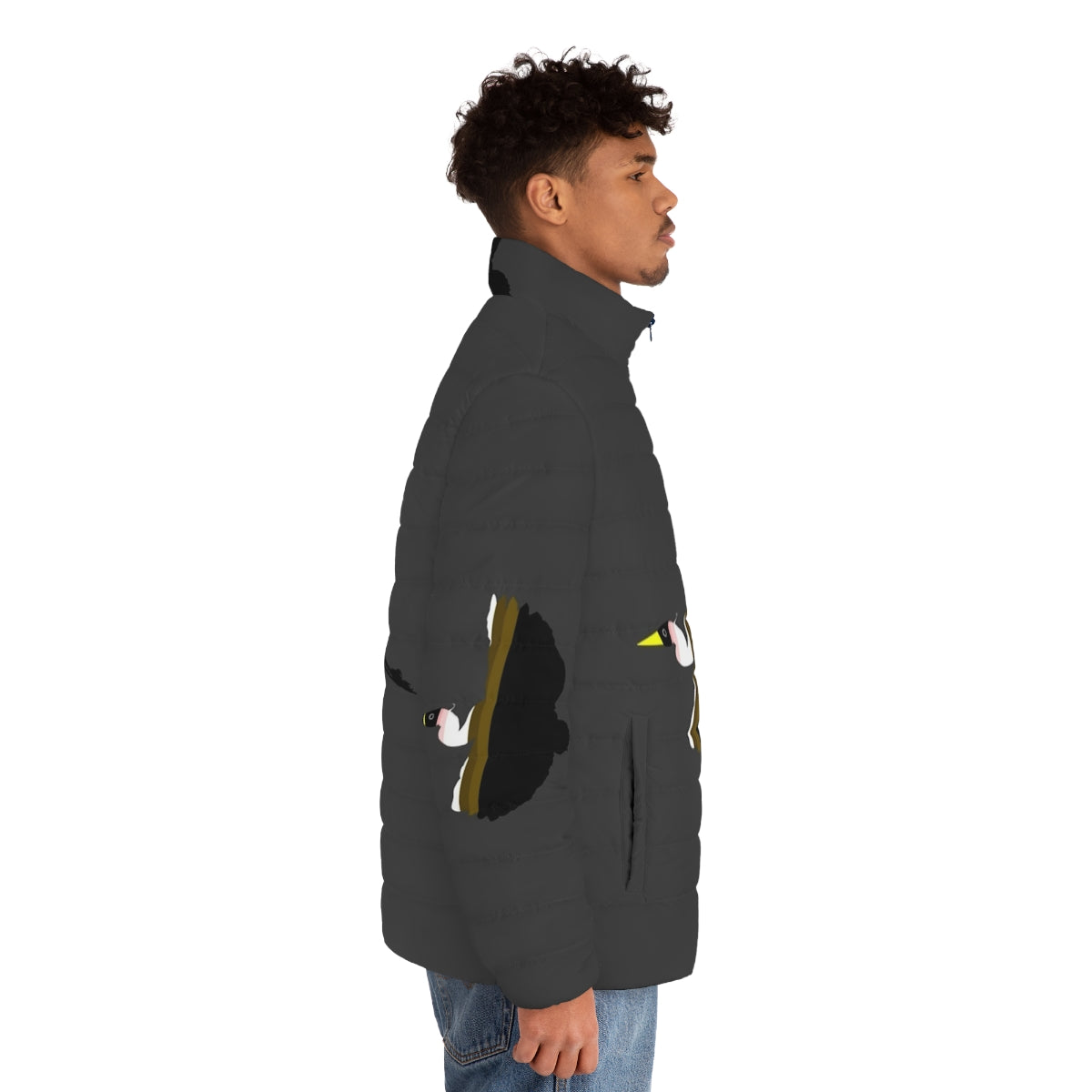 Heron Legendary Animals Puffer Jacket - Stylish and Inspiring Outerwear - men side right