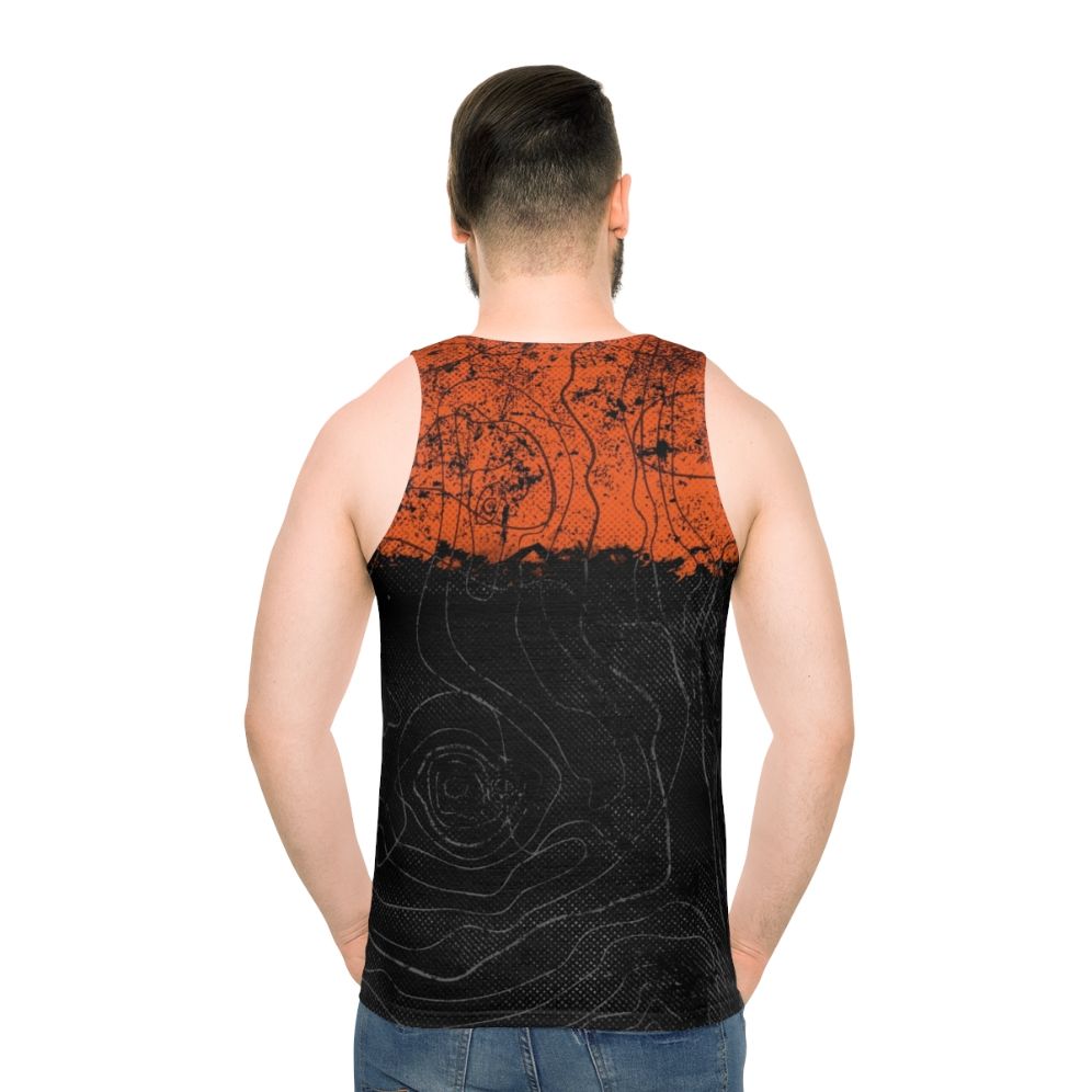 Topographic unisex tank top - men back