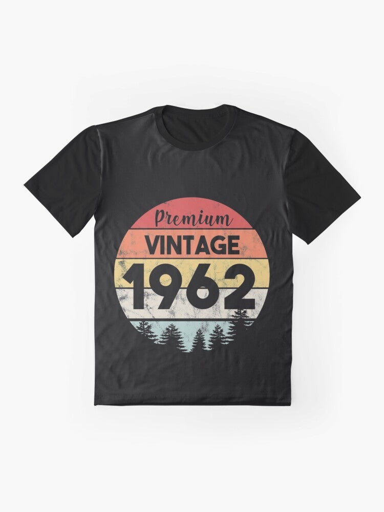 Premium Vintage 1962 Birthday Distressed Graphic T-Shirt - Flat lay