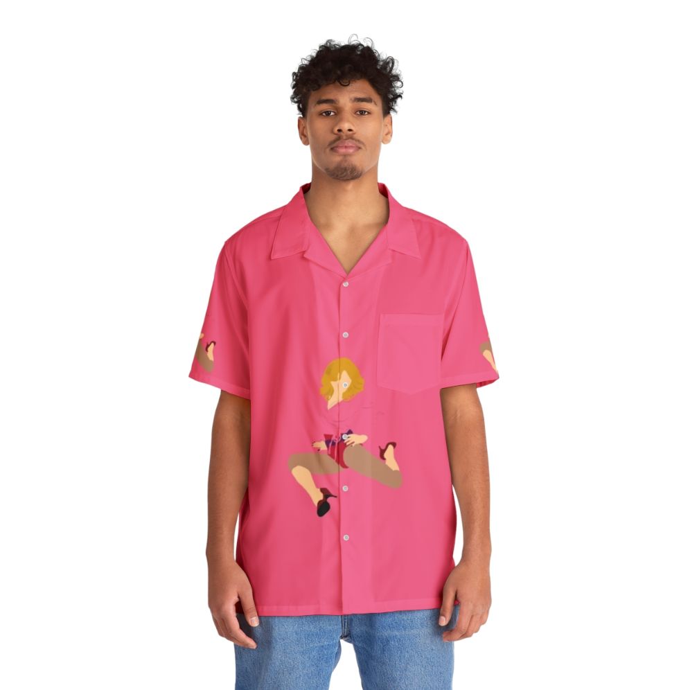 Madonna Hung Up Pantone Pink Hawaiian Shirt - People Front