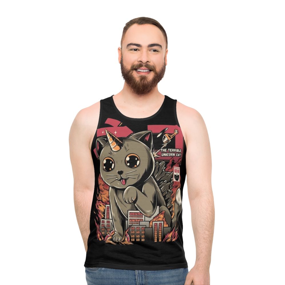 Catzilla Unisex Tank Top 2 - Cute Kaiju Monster Tee - men