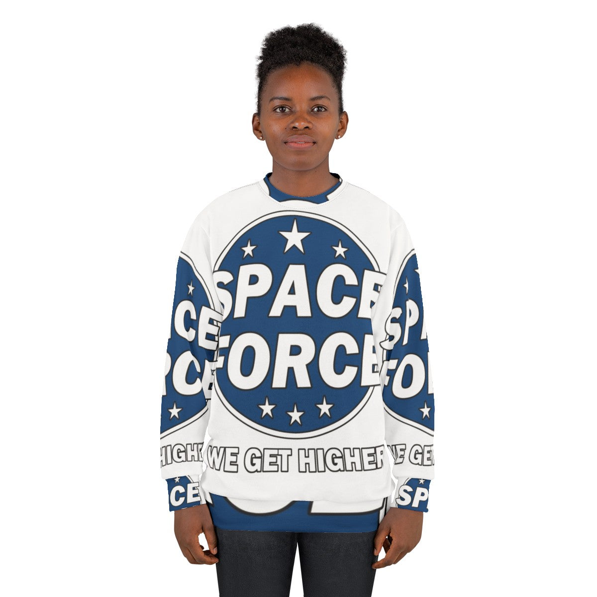 "Space Force Netflix Series Sweatshirt with Humorous Slogan" - women