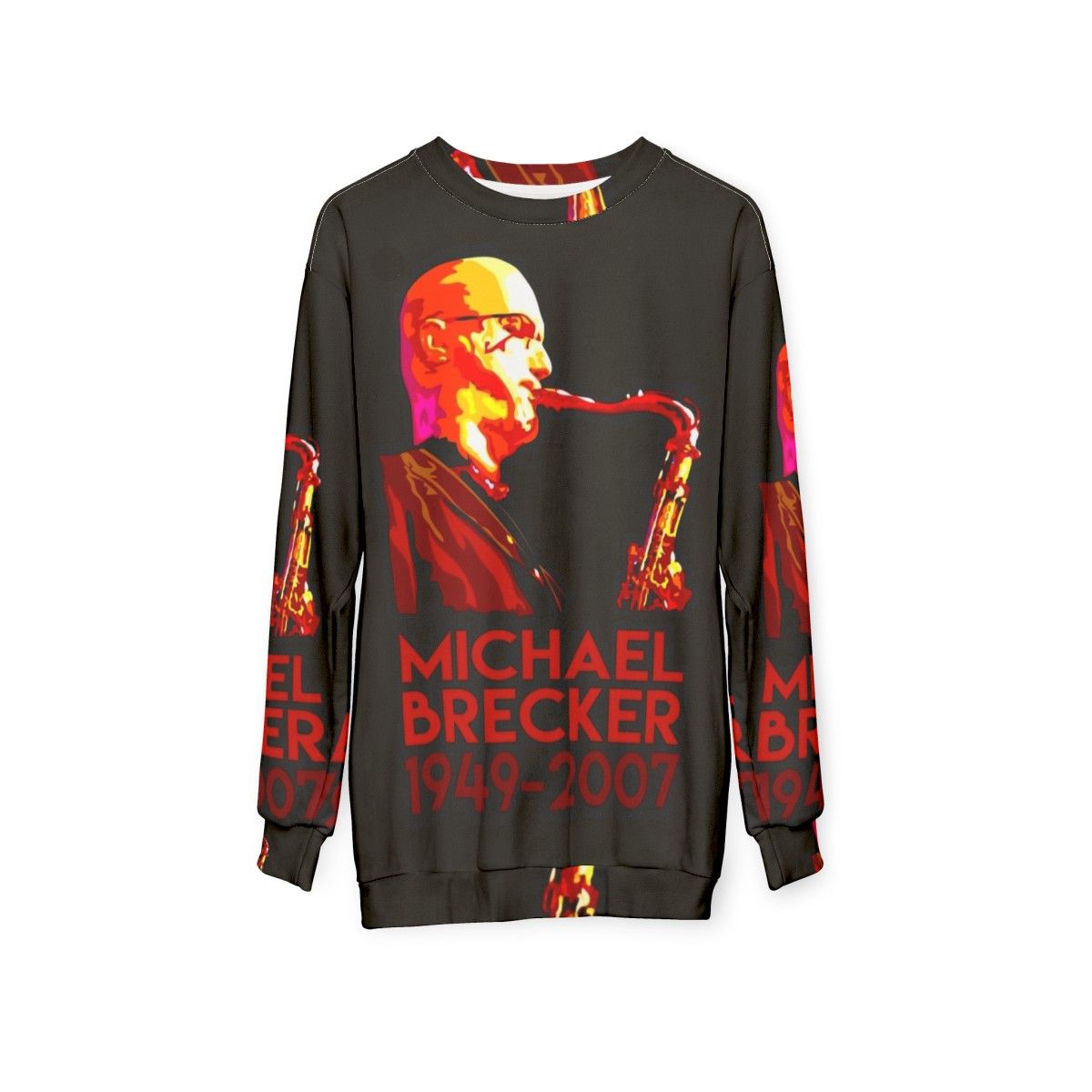 Michael Brecker saxophonist jazz musician illustration sweatshirt - hanging